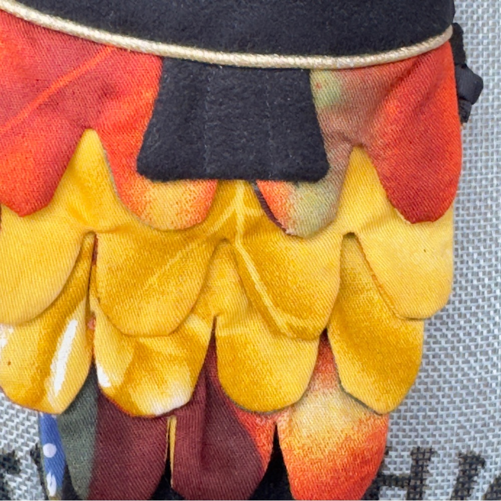 Cathayana Fish Cross Body Bag Black Yellow Orange Green Scales Drawstring Top - Picture 5 of 16